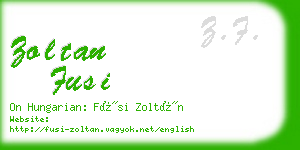 zoltan fusi business card